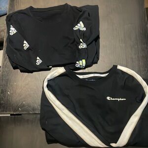Two long sleeve tops adidas and champion